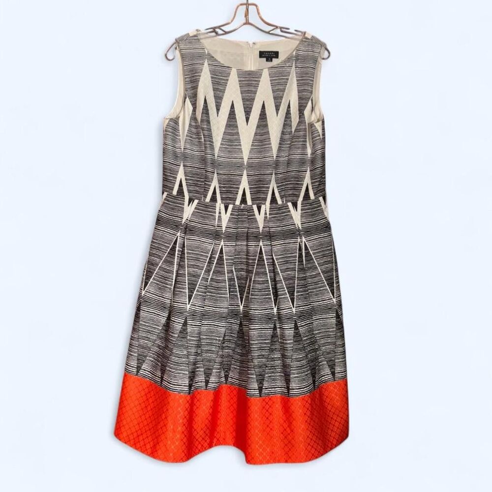 Tahari Women's Geometric Midi Dress - size 12